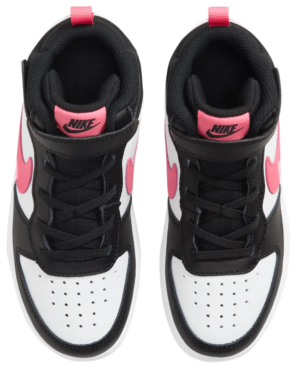 Детские кроссовки для мальчиков с кожаным верхом Court Borough Mid 2 Nike, Black/Sunset Pulse/White — фото 4