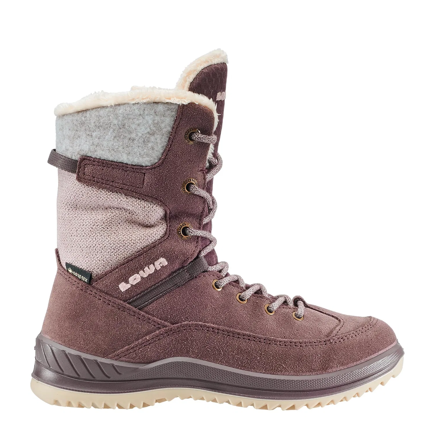 Детское зимний ботинок для мальчиков с мембраной GTX HI JR White Medium LOWA, Old Pink