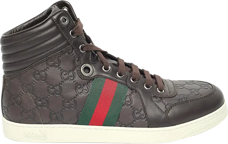 

Кроссовки Gucci GG High Top Guccisima, коричневый