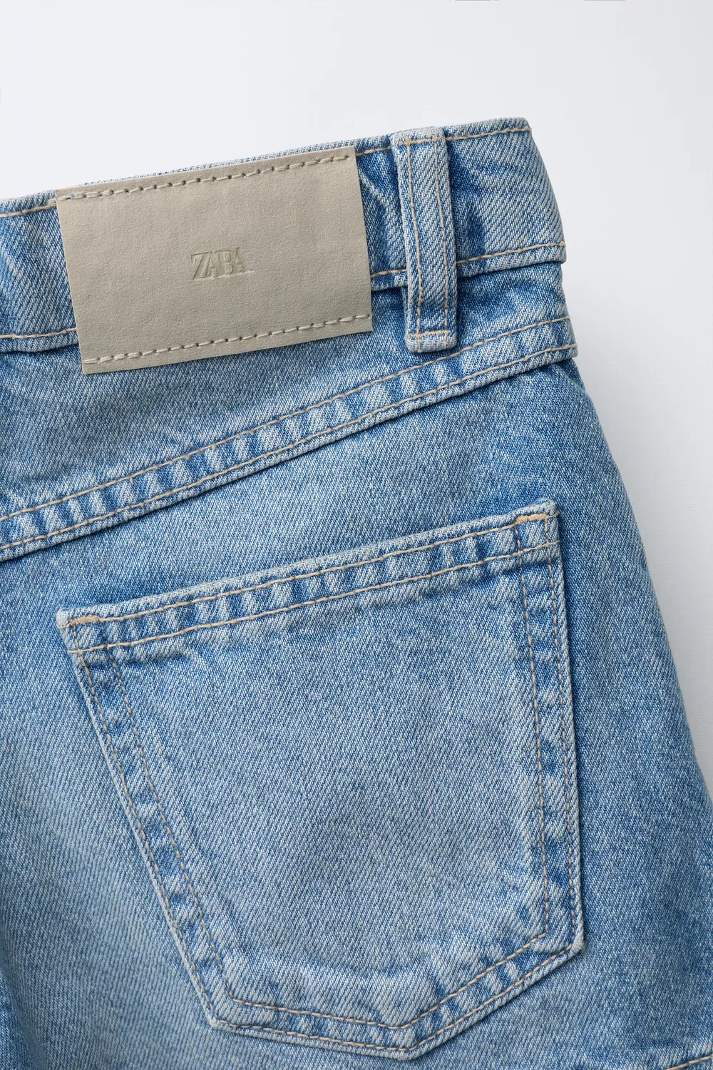 Джинсовые шорты-бермуды с имитацией жемчуга ZARA, Blue — фото 4