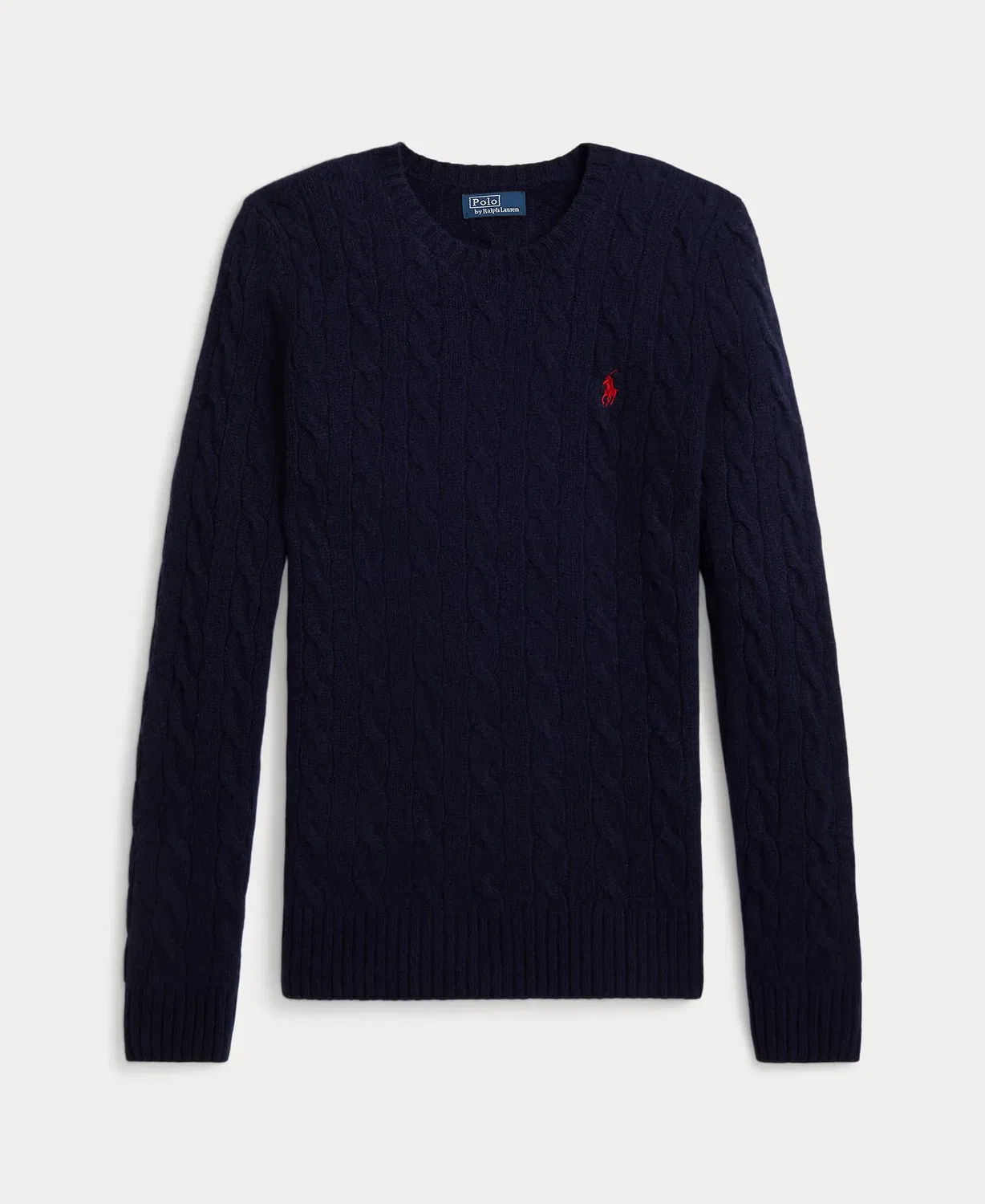 Женский джемпер из кашемира и шерсти с узором «коса» Polo Ralph Lauren, Azul Marino — фото 4
