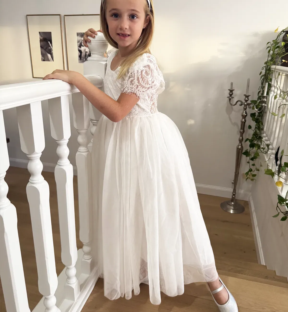 Детское платье для девочек с принтом Blossom Lilly + Bo, Natural — фото 4