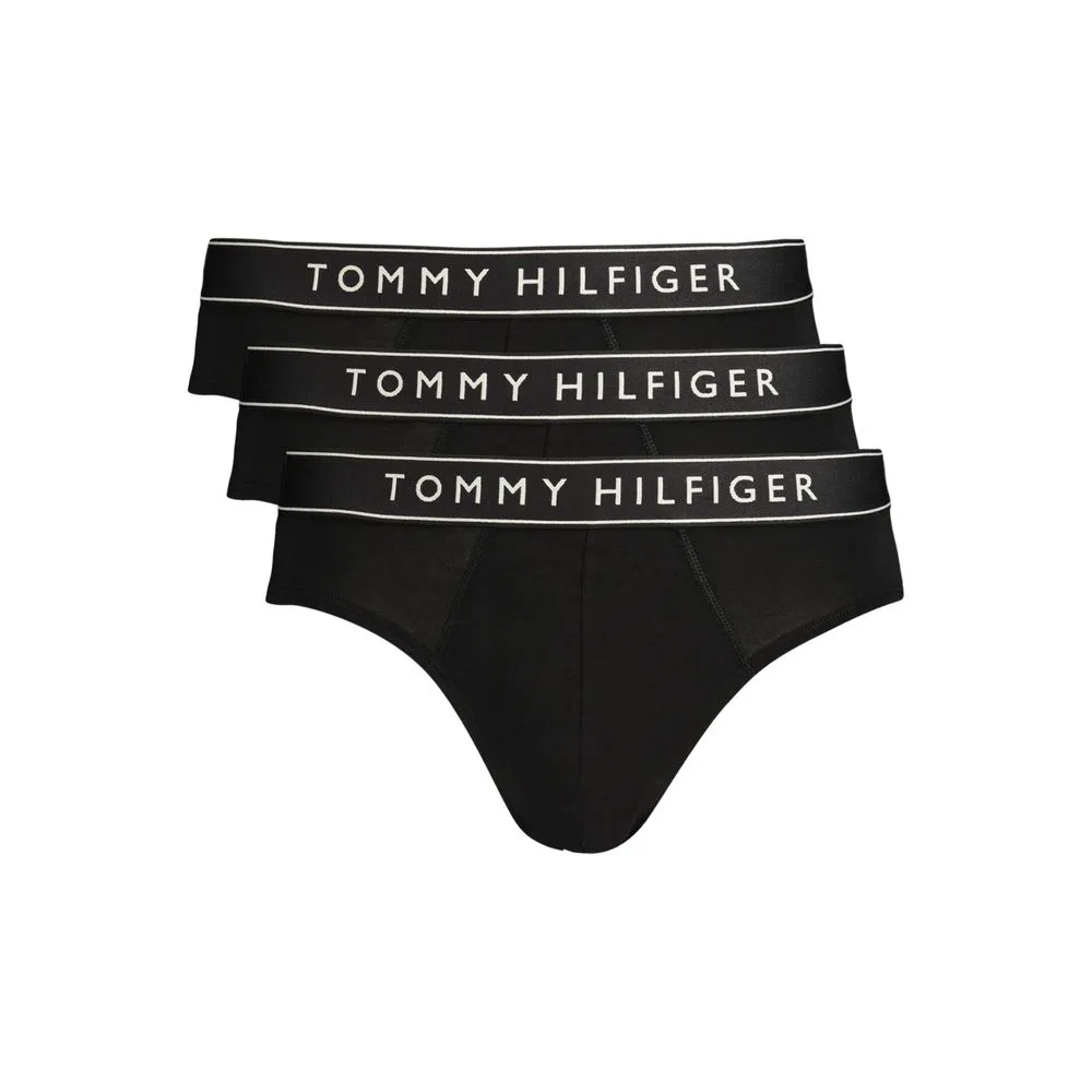 Мужские трусы-слипы хлопковые комплект из 3 шт Tommy Hilfiger, Black