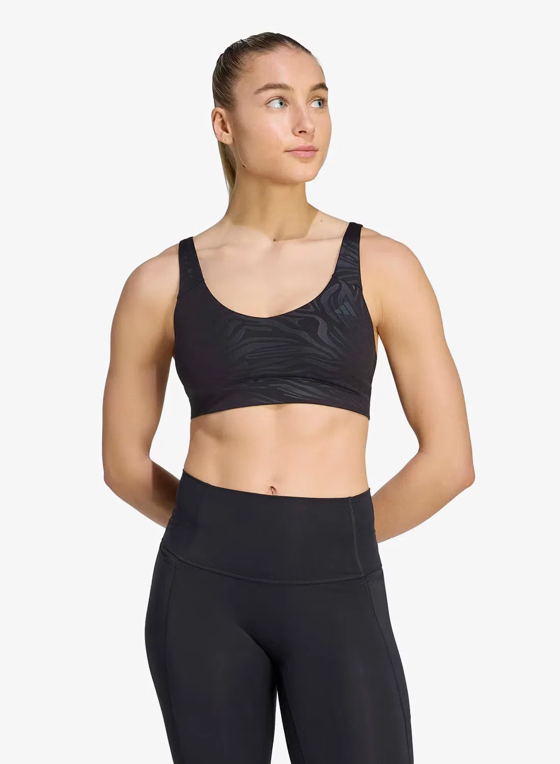 Бюстгальтер для спорта с принтом All Me Essentials Graphic Adidas, черный