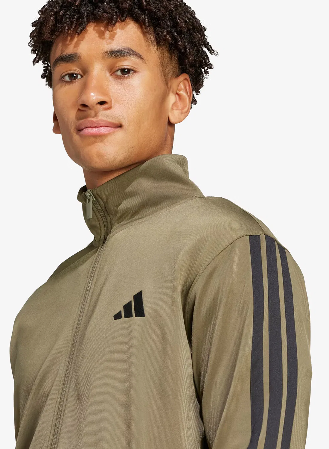 Костюм спортивный с мягким трикотажем Dayready Adidas, оливковый — фото 3