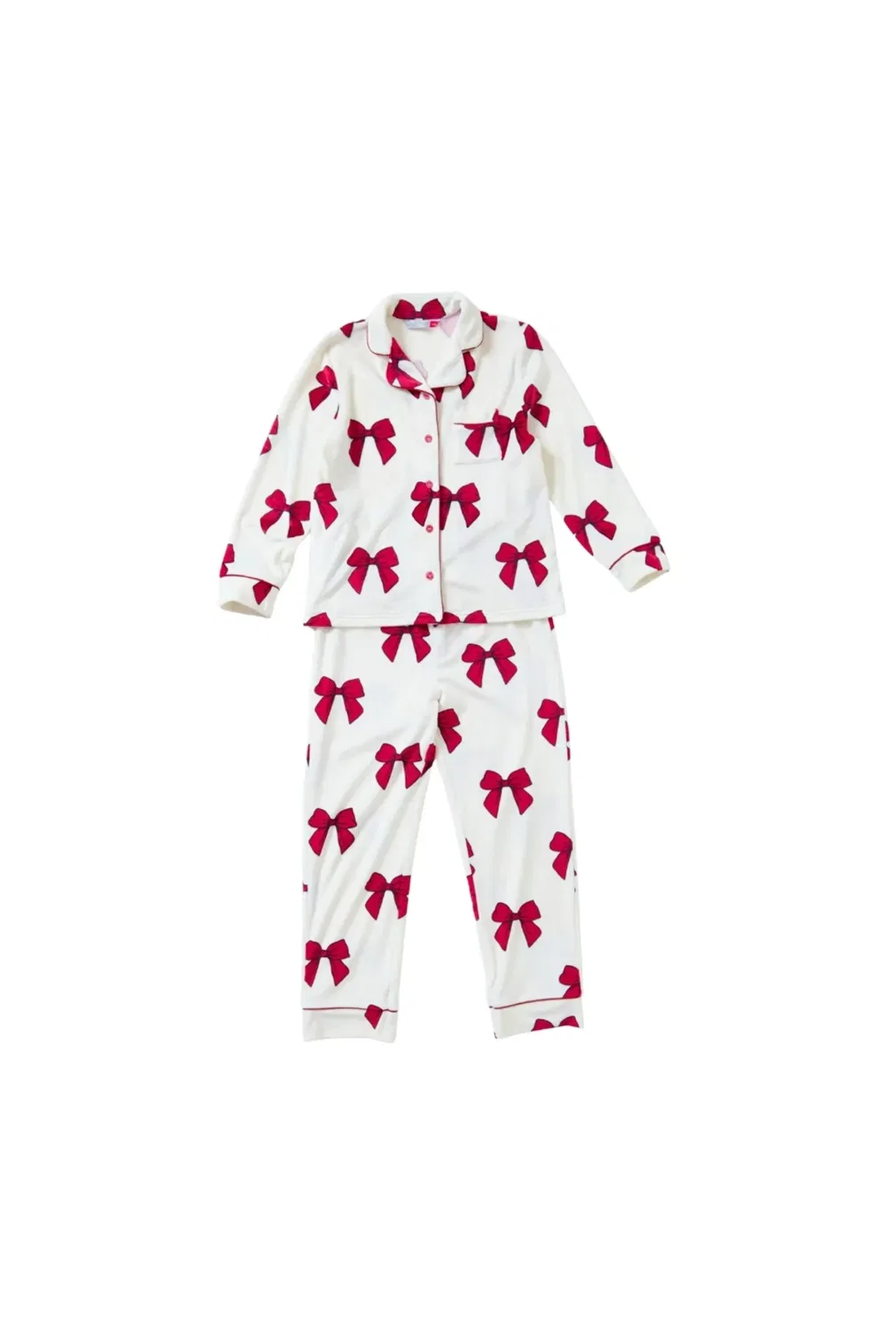 Пижама с бантом из велюра Cozy N Dozy, Cream