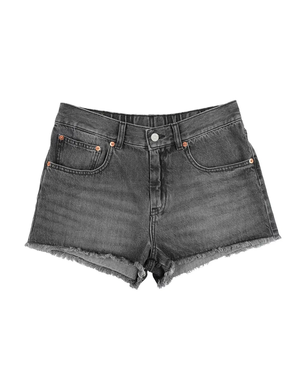 Детские джинсовые шорты для девочек с бахромой MM6 Maison Margiela, серый