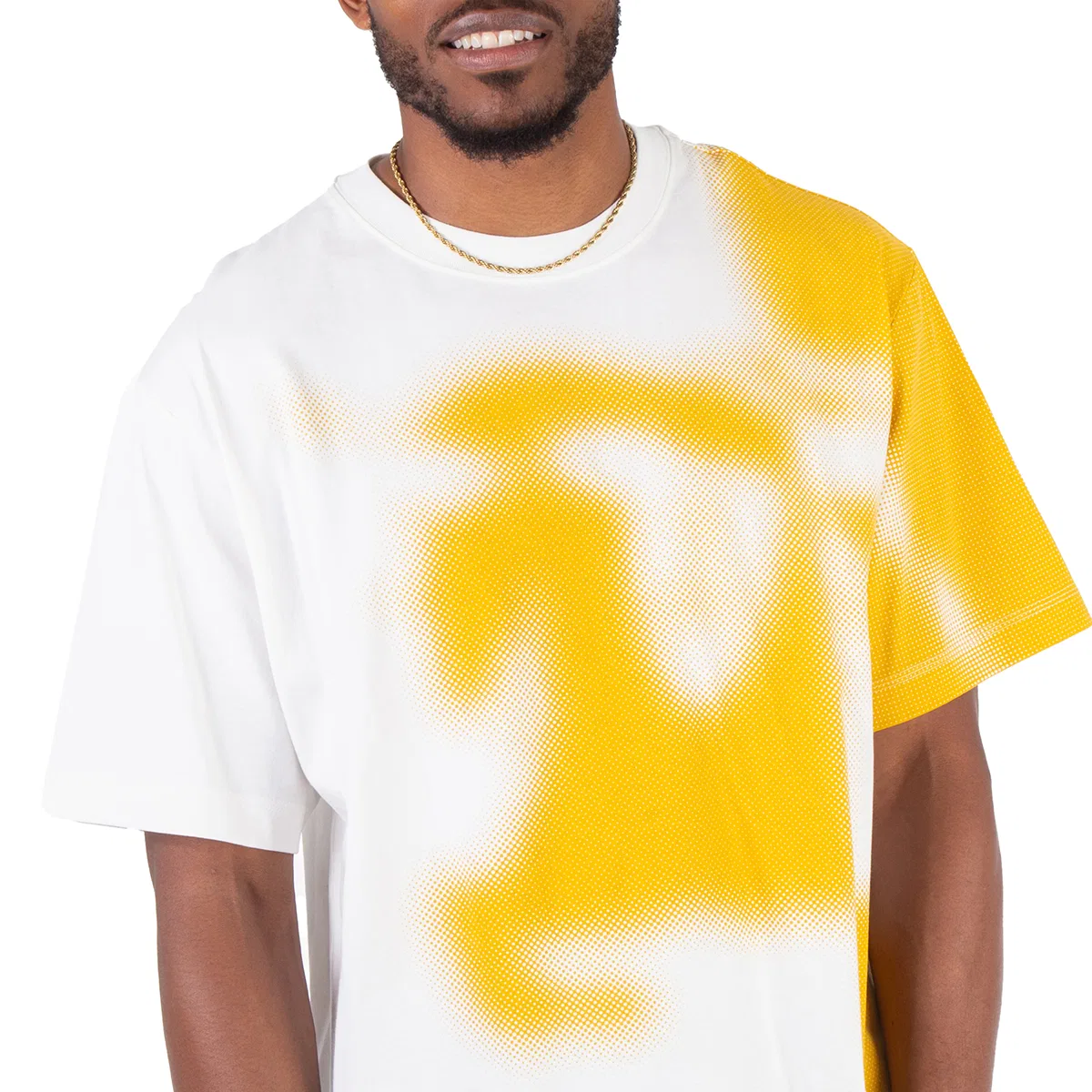 Футболка хлопковая с двухцветным дизайном Ekd Two-Tone Crew Neck Cotton T-Shirt Burberry, Salt — фото 2