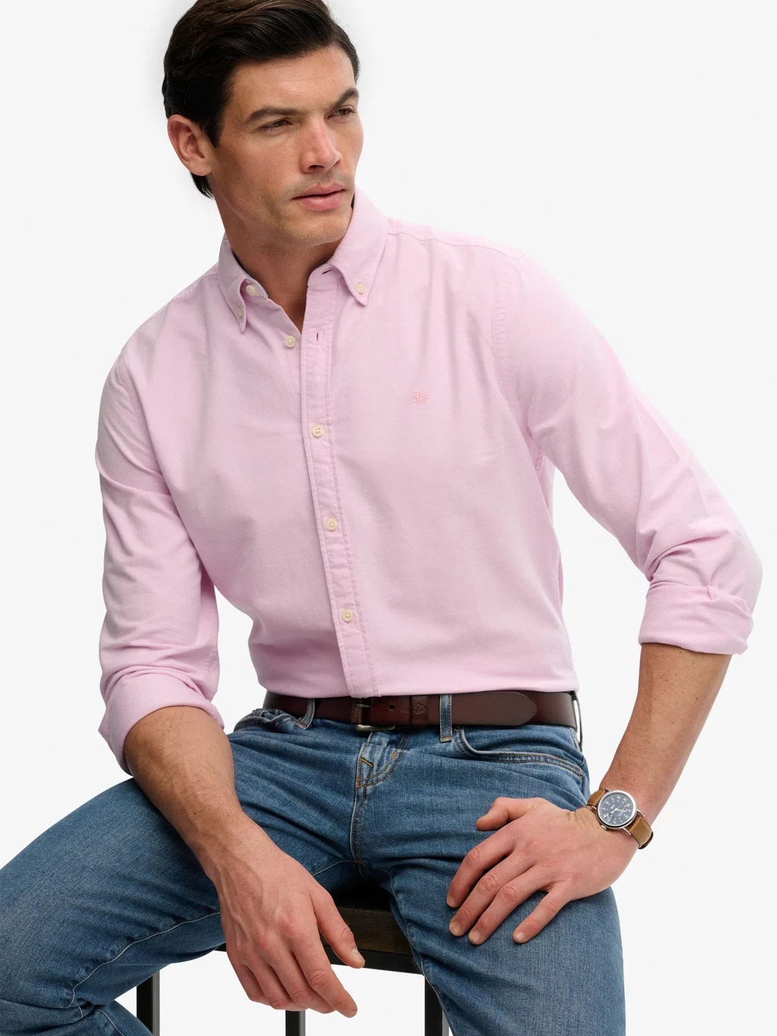 Рубашка Оксфорд Superdry Essentials, розовая