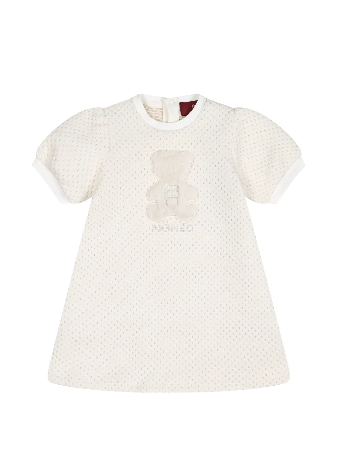 Фактурное платье с нашивкой Aigner Kids, нейтральные цвета