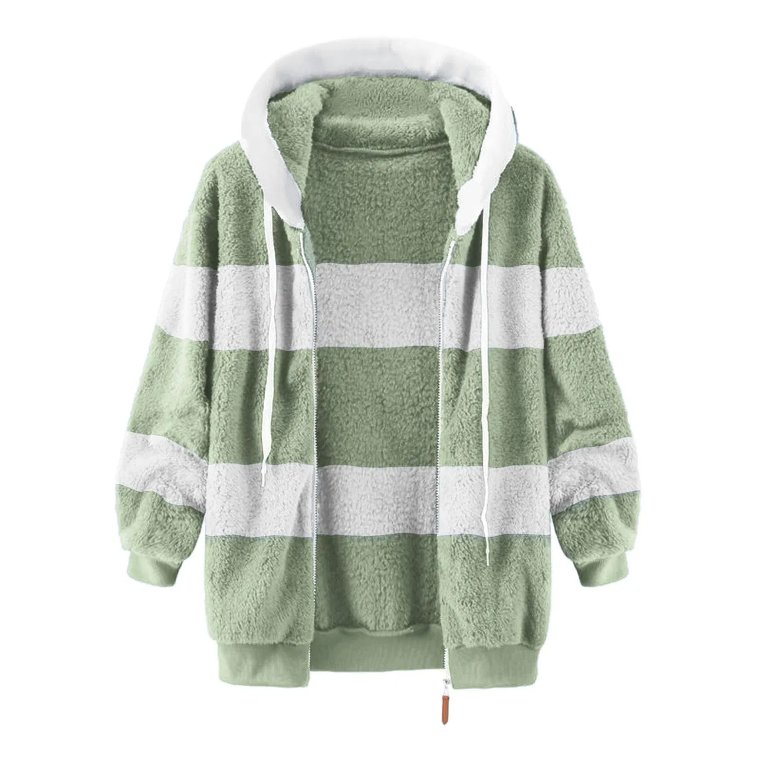 Женская куртка из флиса с капюшоном и принтом, модель Hooded Patchwork, бренд, Verde Menta — фото 4