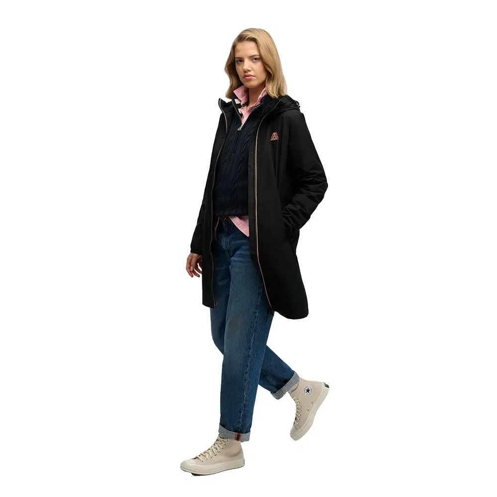 Ветровка Superdry Longline Tri Windbreaker, черный — фото 4