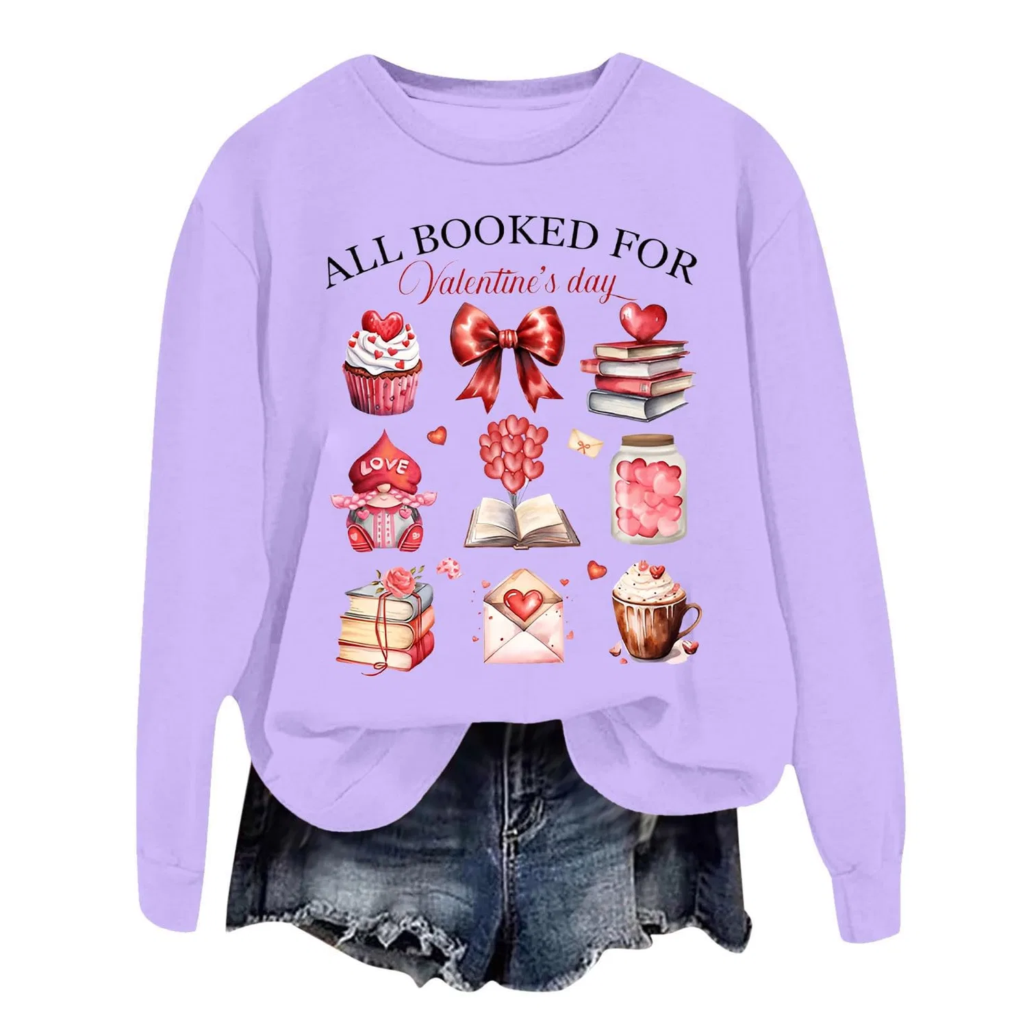Женский свитшот с принтом Elegant Christmas Print, красный, Purple-1