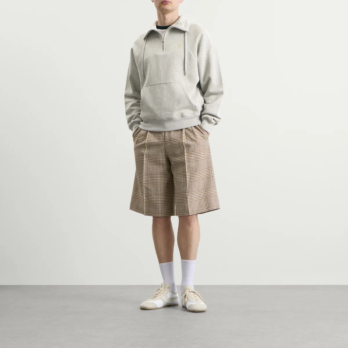 Свитшот с молнией Adc Zip Up Ami Paris, Gris Chine Clair — фото 4