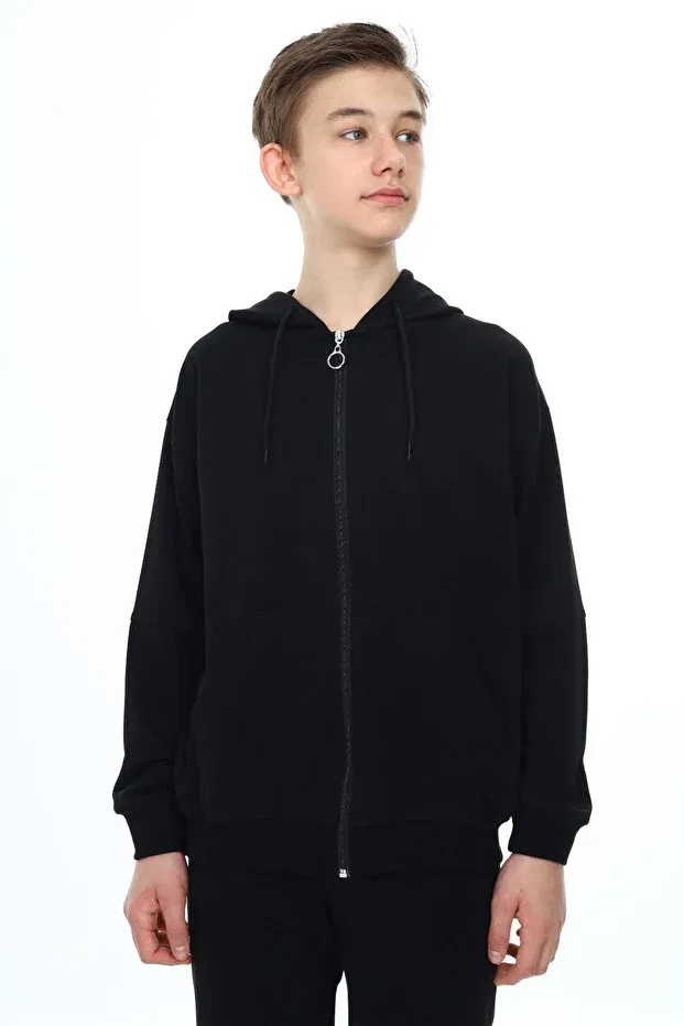Детский кардиган для мальчиков с капюшоном Cansın Mini, Black