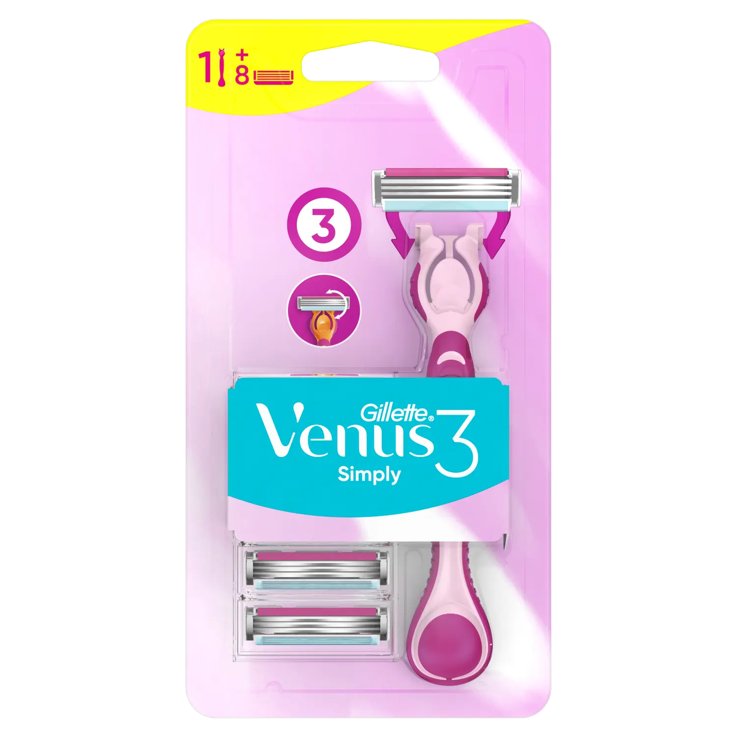 

Gillette Simply Venus комплект: бритва, 1 шт. + картриджи, 8 шт.