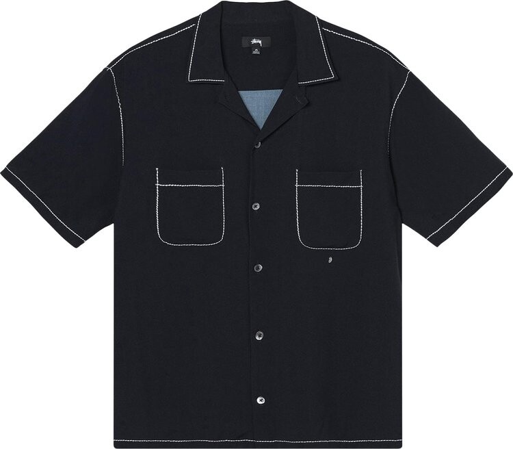 

Рубашка Stussy Contrast Pick Stitched Shirt 'Black', черный