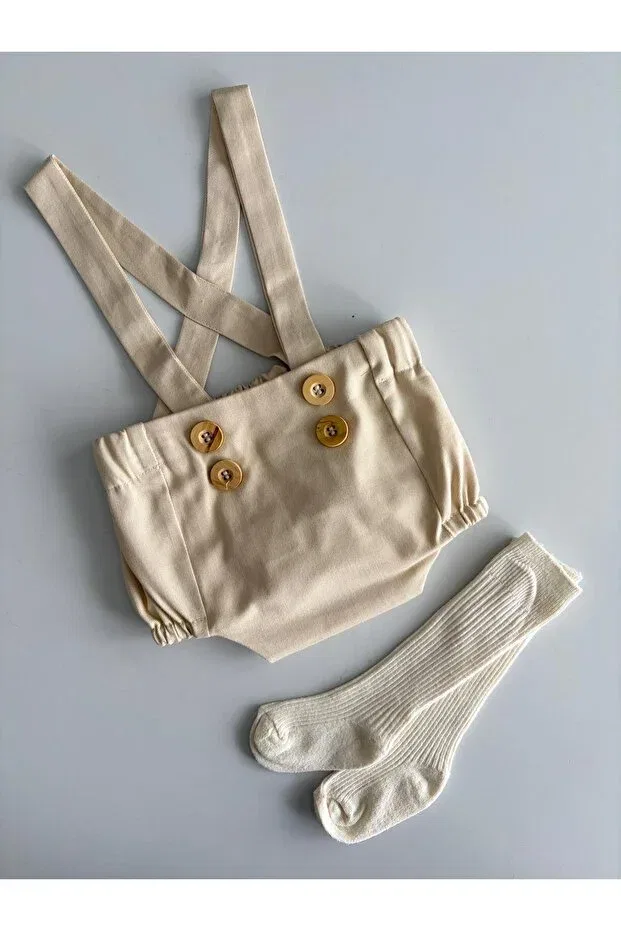 Детский комбинезон для мальчиков хлопковый Il Mio Bambino, Cream — фото 4