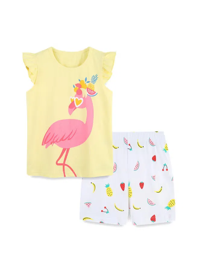 Комплект летний с принтом из хлопка для девочек Aosta Betty Store