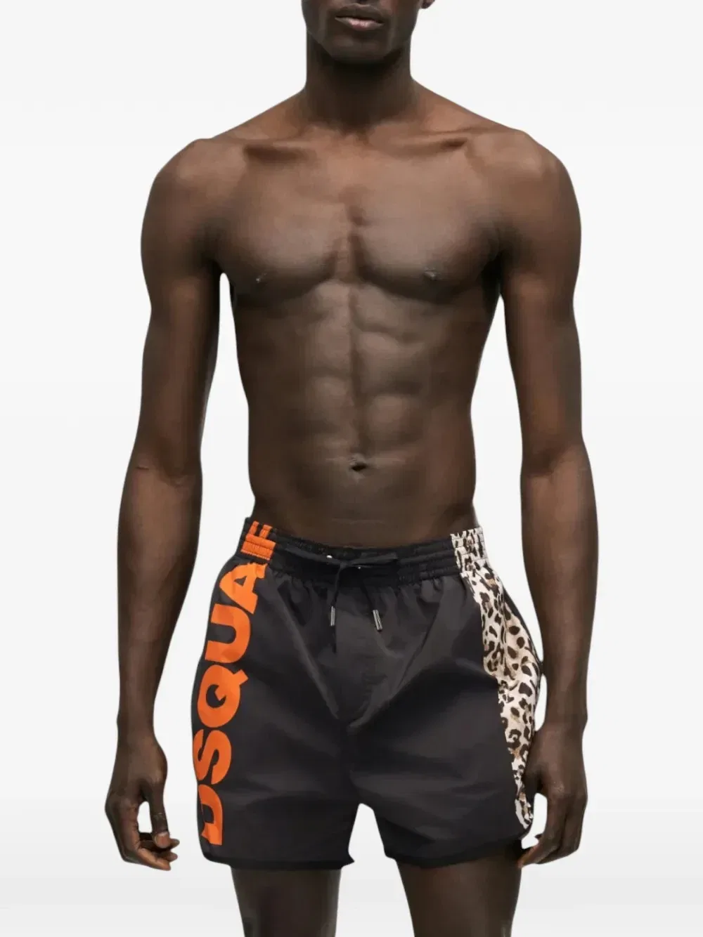 Шорты для плавания с леопардовым принтом и логотипом DSQUARED2, черный — фото 2