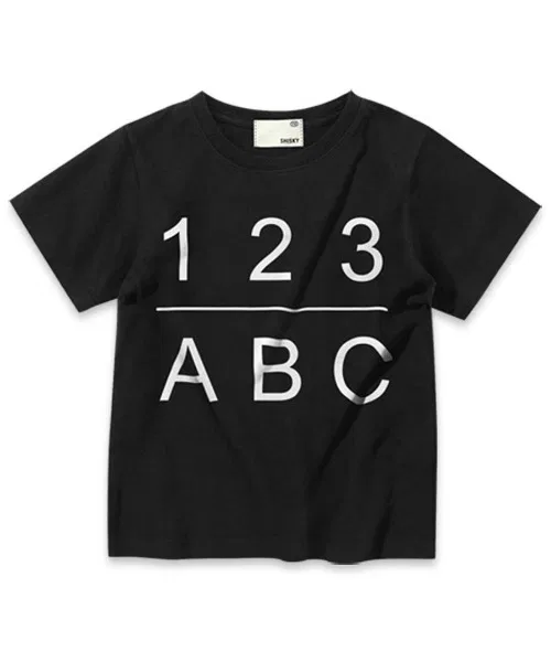Детская футболка с принтом Alphabet SHISKY, Black