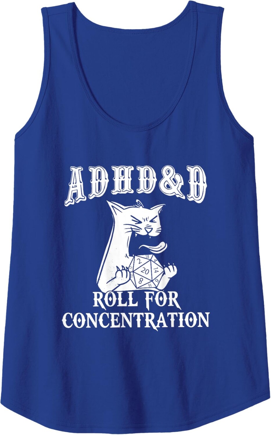 

Женский топ Funny Tees Gamer RPG Apparel Cats RPG Gamer Roll For Concentration D20 Dice Nerdy, синий