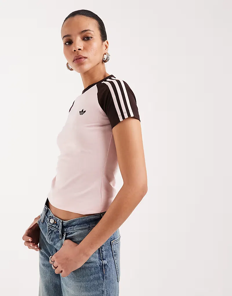 Футболка Adidas Originals, розовый и, коричневый