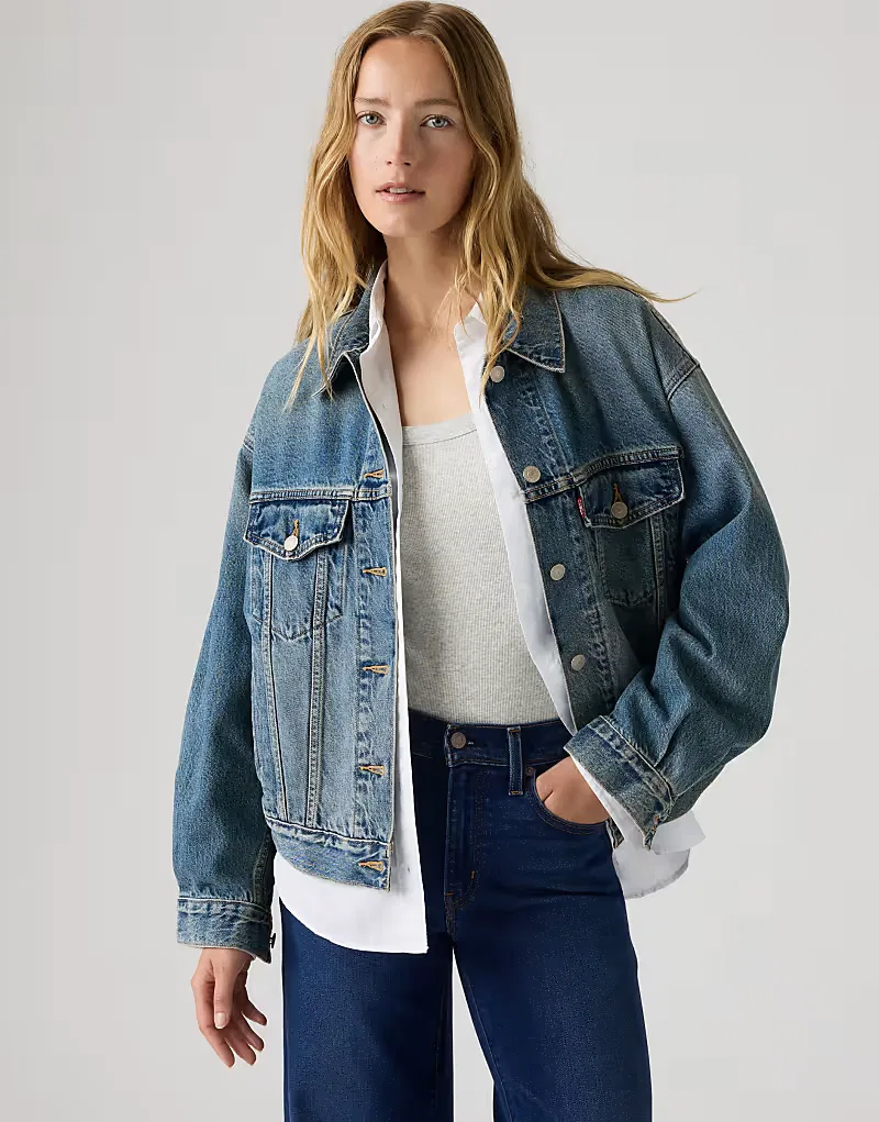 Джинсовая куртка-тракер Levi's 90-х годов, синий — фото 4
