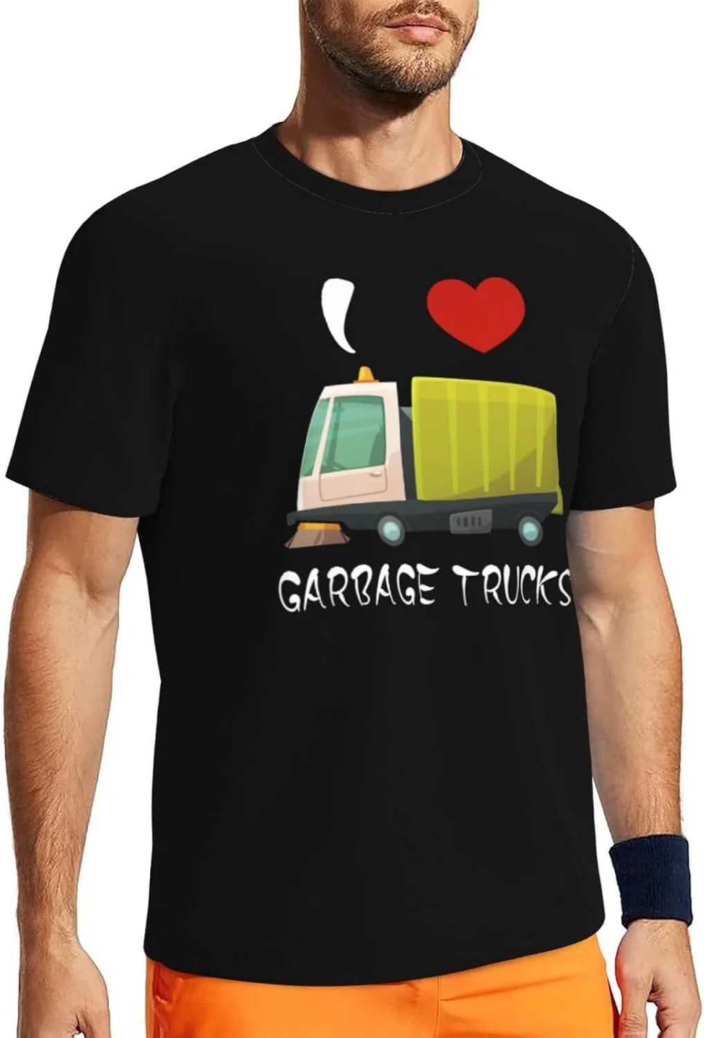 Мужская футболка с коротким рукавом из сетки, I Love Garbage Trucks2 — фото 3