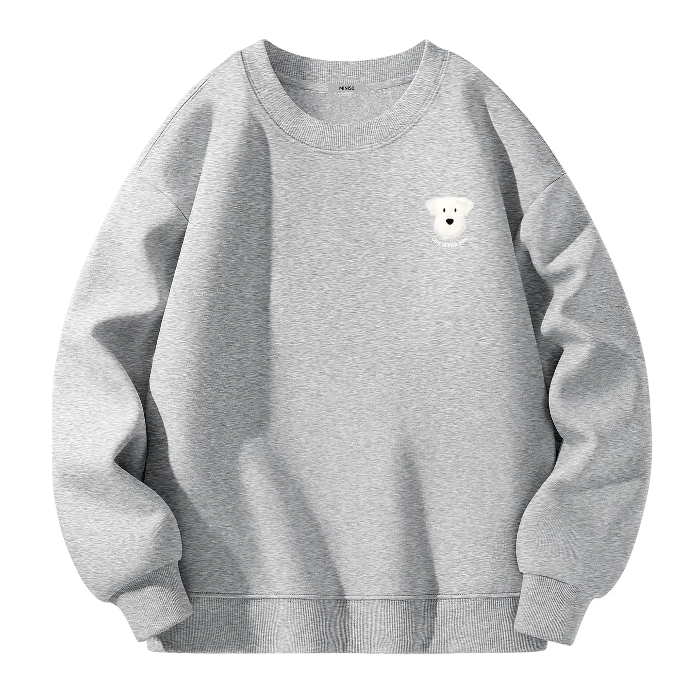 Детское свитшот с принтом MINISO, Heather Gray