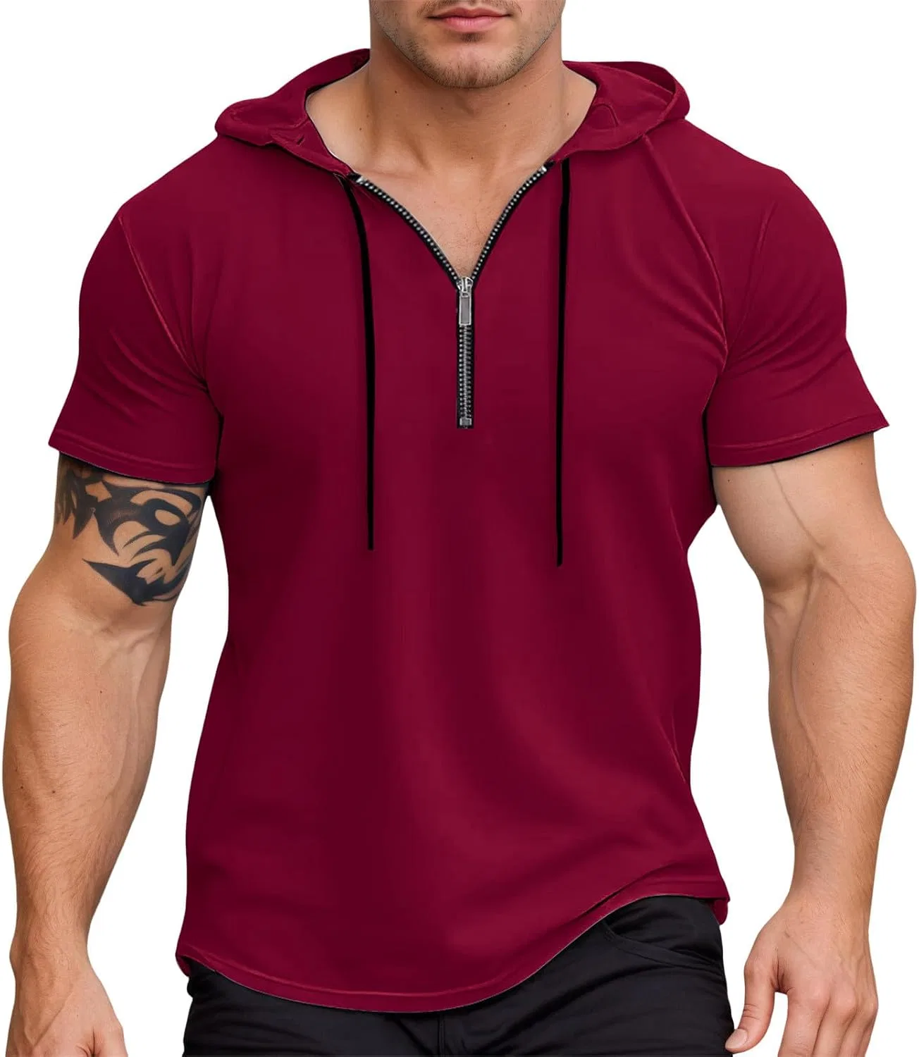 Мужская футболка с капюшоном Slim Fit, Red
