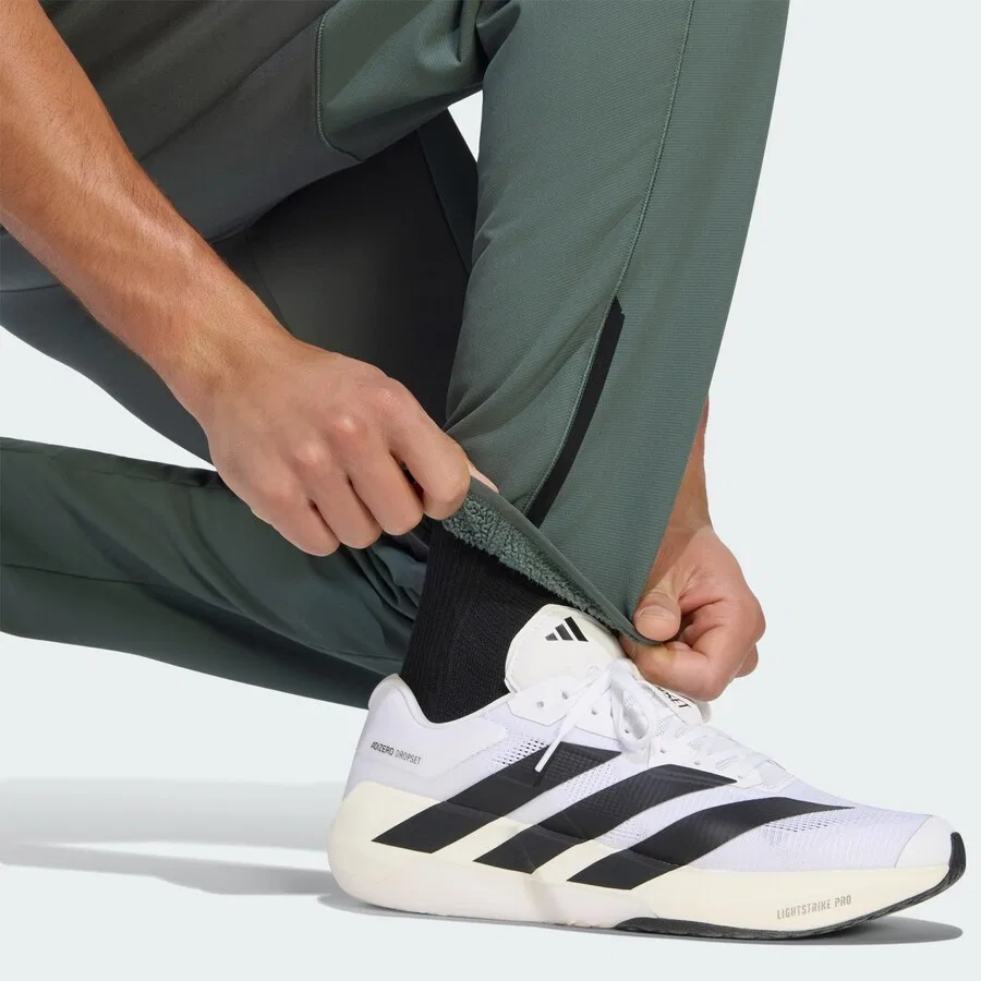 Спортивные брюки ADIDAS PERFORMANCE Tapered Workout Pants 'D4T' темно-зеленого цвета — фото 4