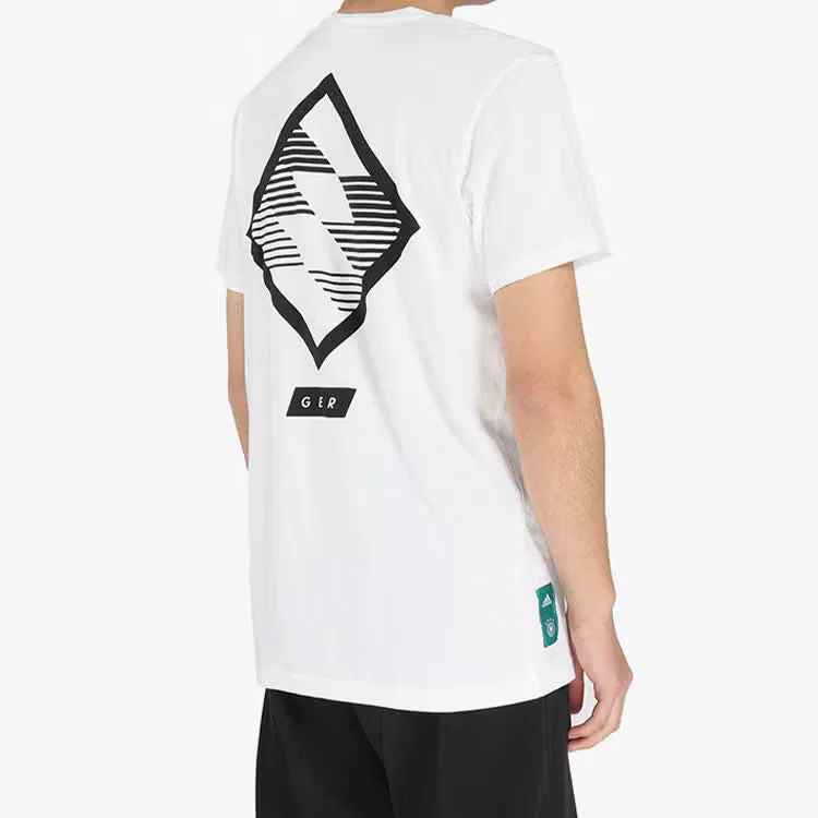 Футболка с принтом DFB German Football Association 18/19 Adidas, белая — фото 4
