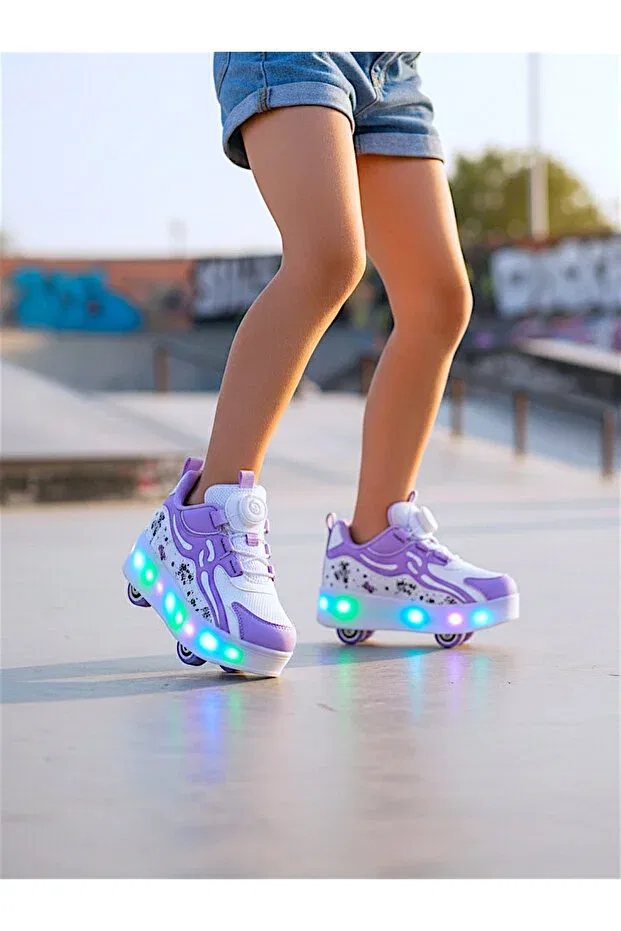 Детские кроссовки для девочек с подсветкой Nisanur Shoes, Purple