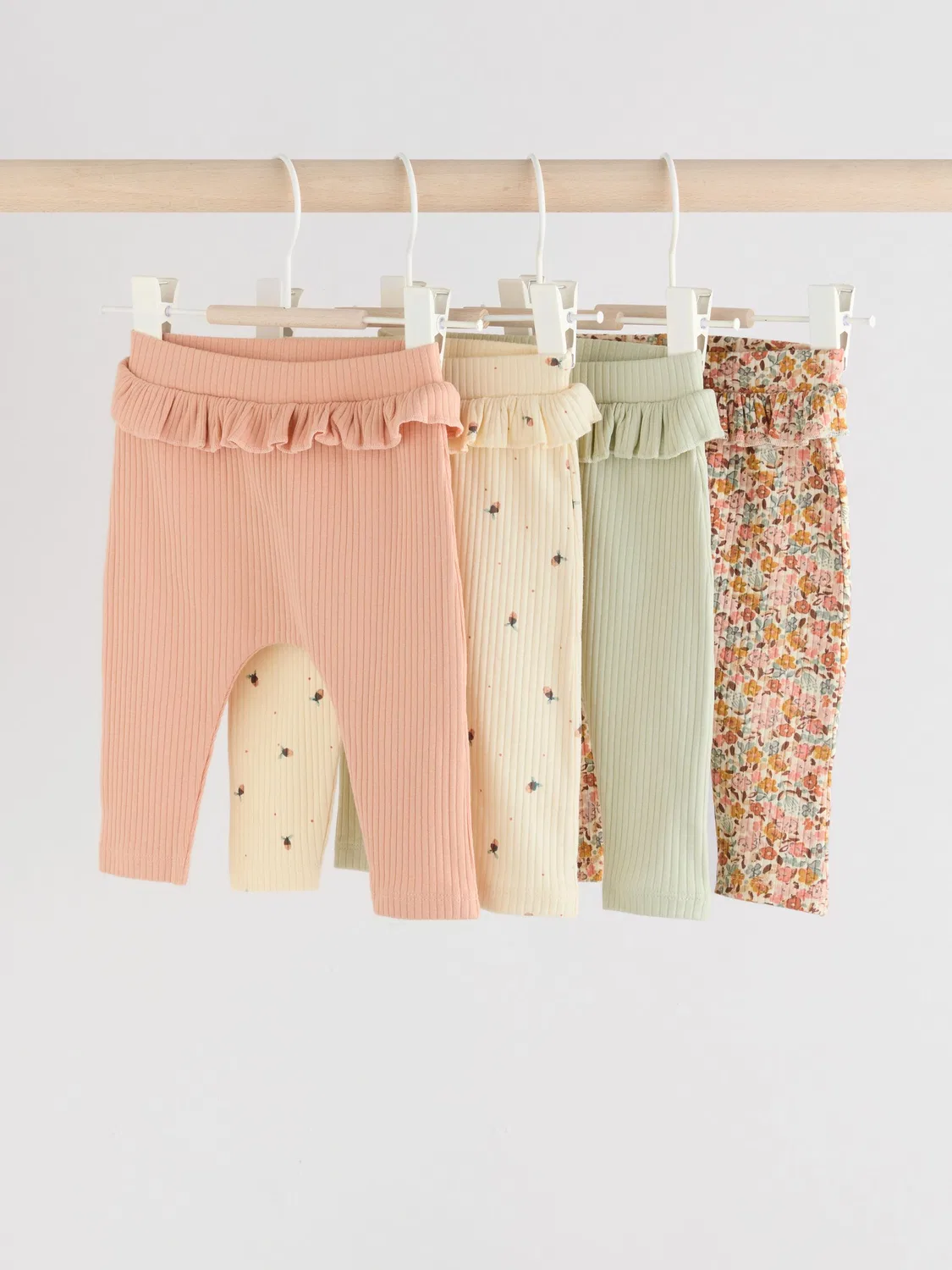 Леггинсы детские 4 шт Next, Sage Green/Coral/Ditsy