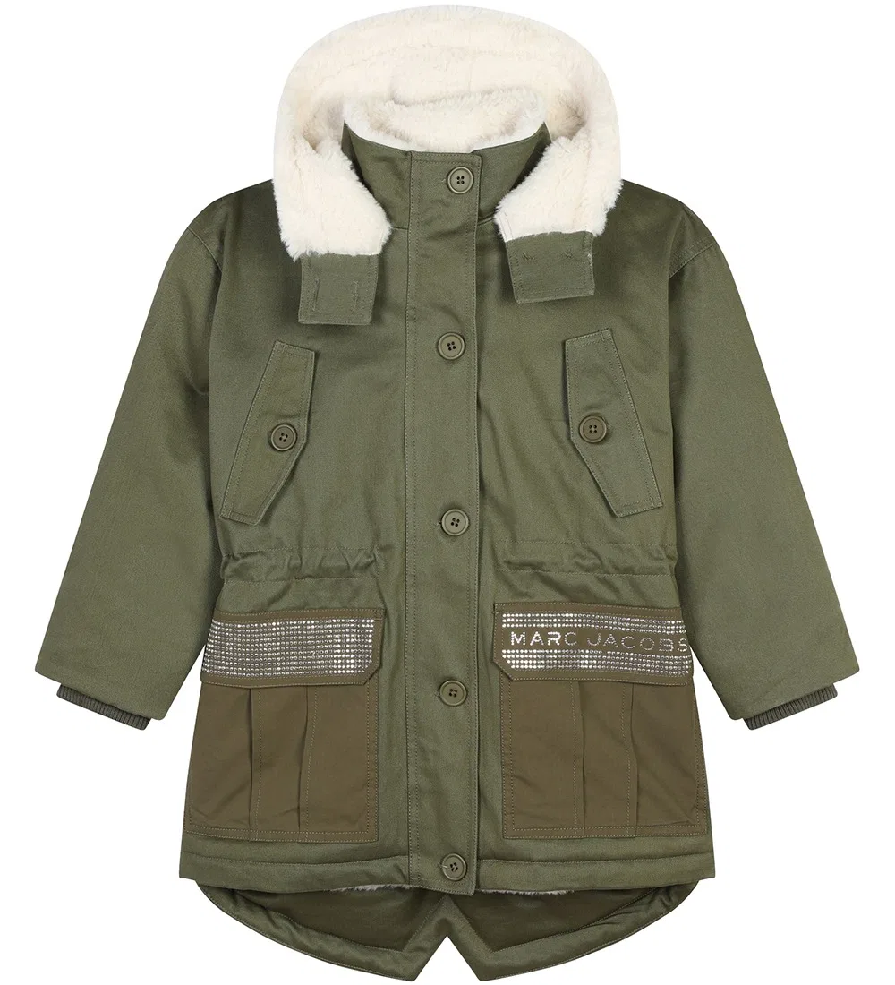 Детское пальто-парка с капюшоном Kids Hooded Parka Coat Little Marc Jacobs, Winter Moss