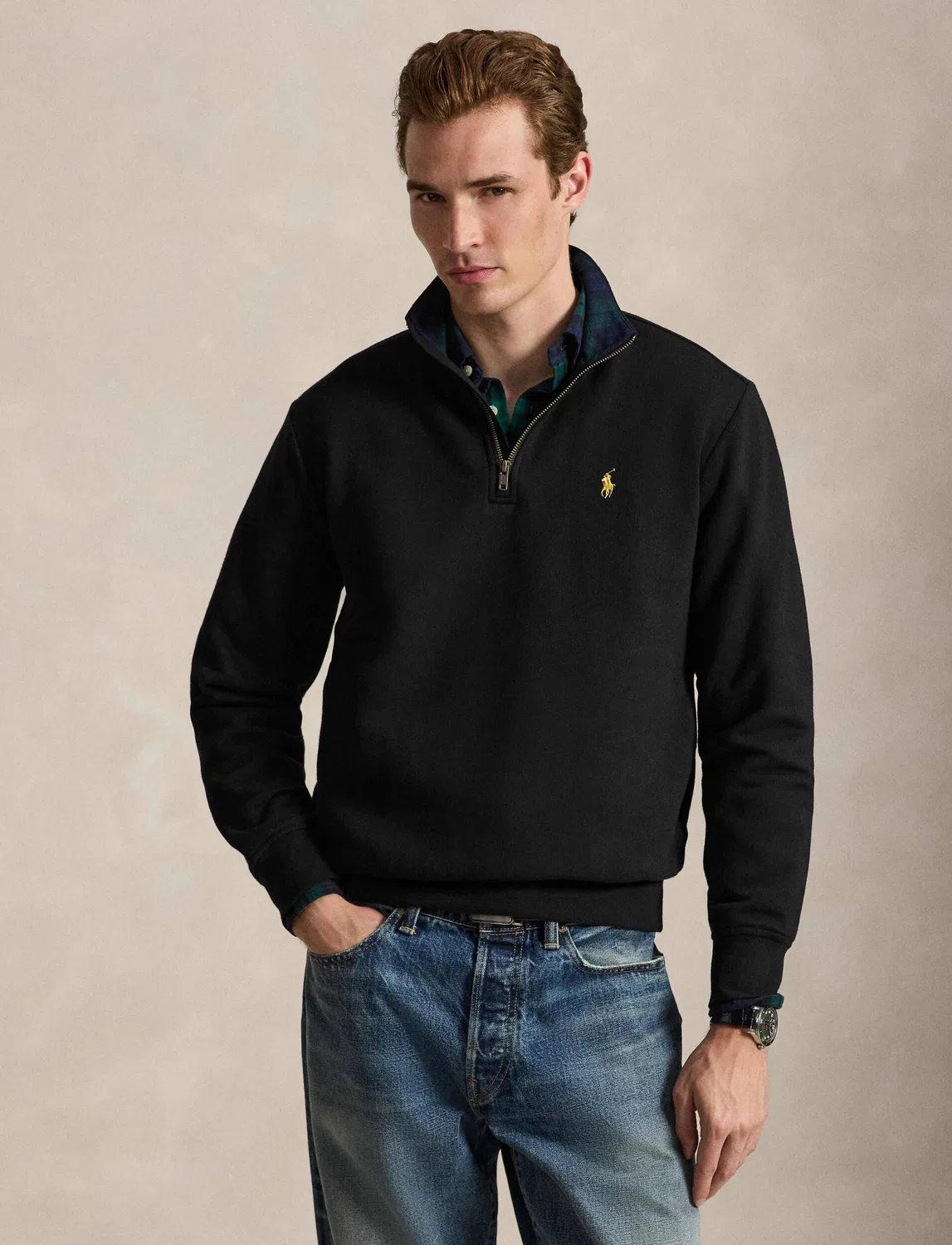 Флисовая кофта с молнией Polo Ralph Lauren, черный