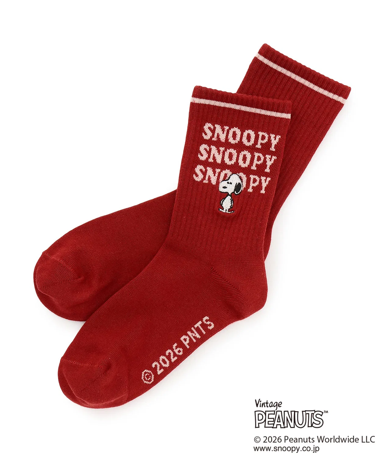Детские носки-комплект с принтом PEANUTS, Red, pom ponette junior