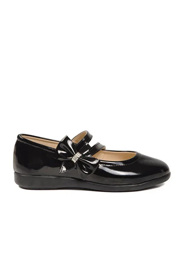 Детские балетки для девочек с ортопедической стелькой Ayakmod, Black Patent Leather