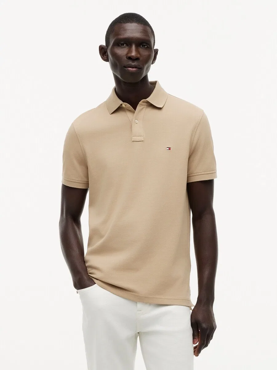Рубашка TOMMY HILFIGER '1985 Regular Fit' бежевого цвета — фото 2