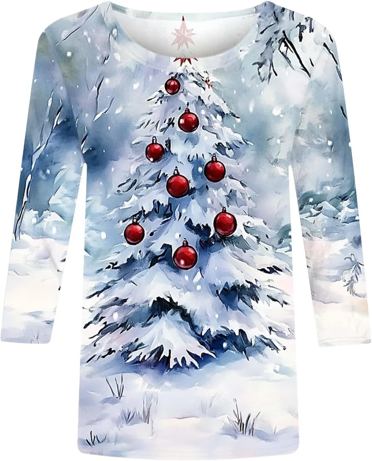 Женская футболка с рождественским принтом, Christmas Tree, Multicolor — фото 4