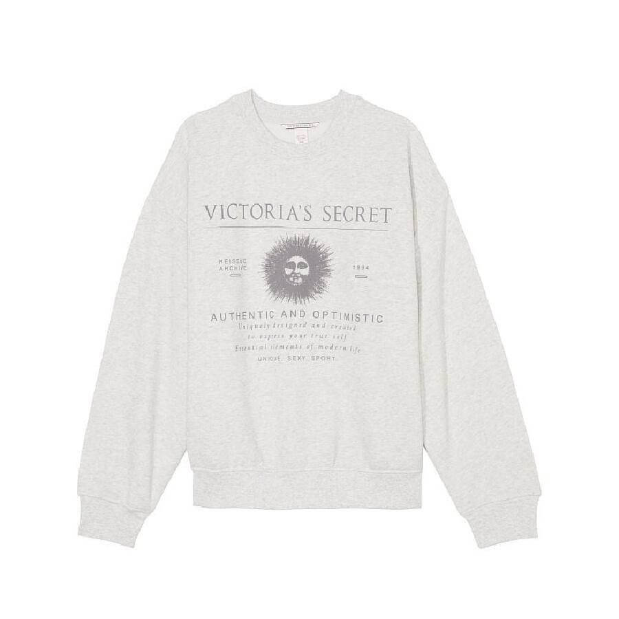 

Толстовка Victoria's Secret Cotton Fleece Oversized, светло-серый