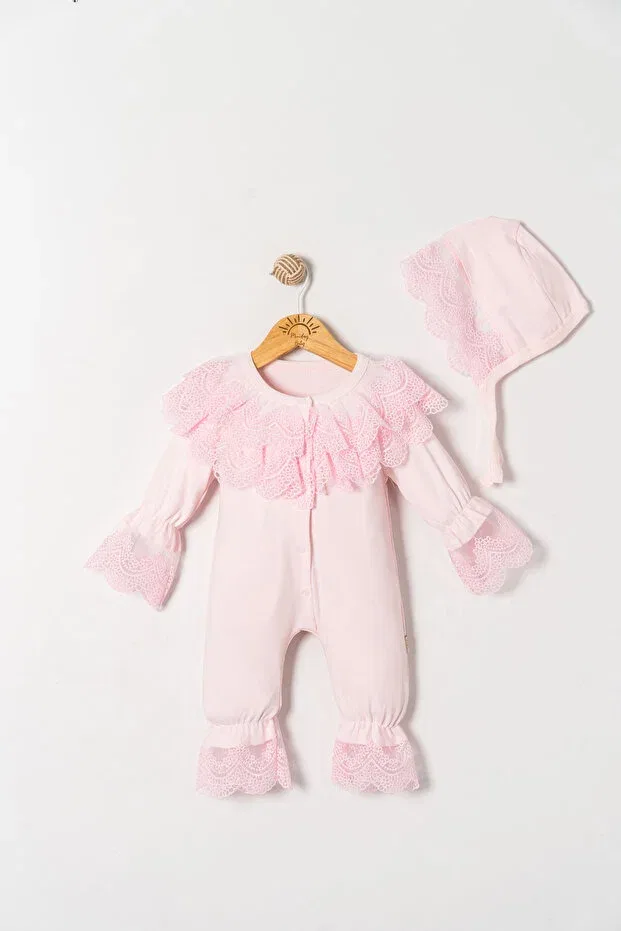 Детский комбинезон для новорожденных с длинным рукавом Basics Miniday Baby, Pink — фото 3