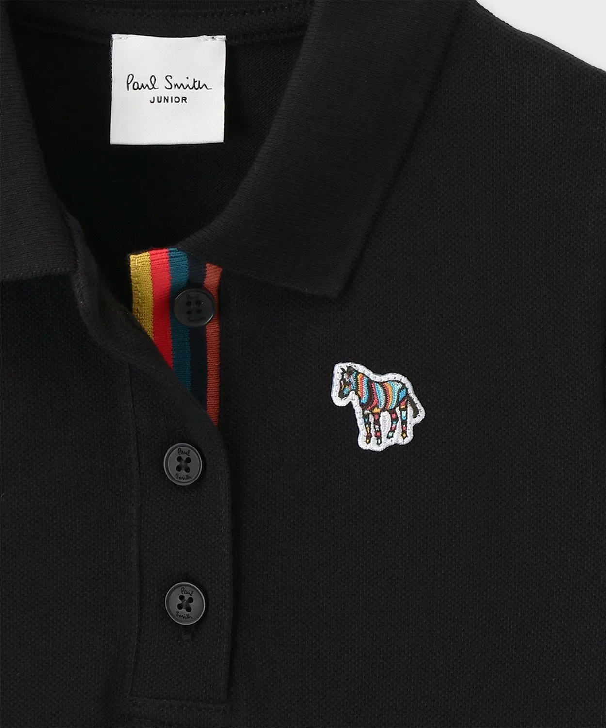 Детское платье-поло для девочек с принтом Зебра Paul Smith JUNIOR, Black — фото 2