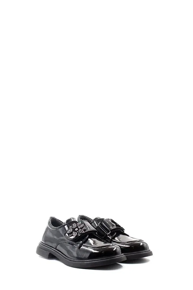 Детские туфли для девочек из лаковой кожи Mirgeshoes, Black — фото 2