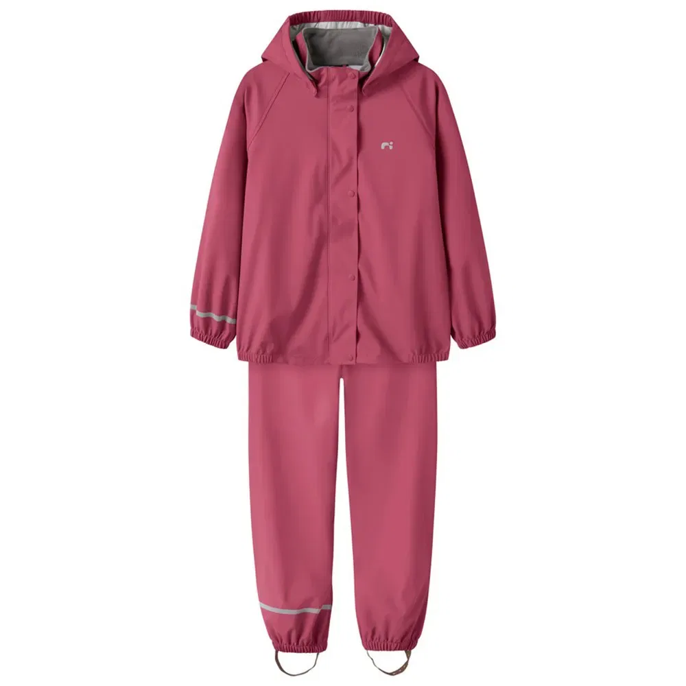 Детский дождевик для девочек с капюшоном Dry10 rain jacket Name it, Pink