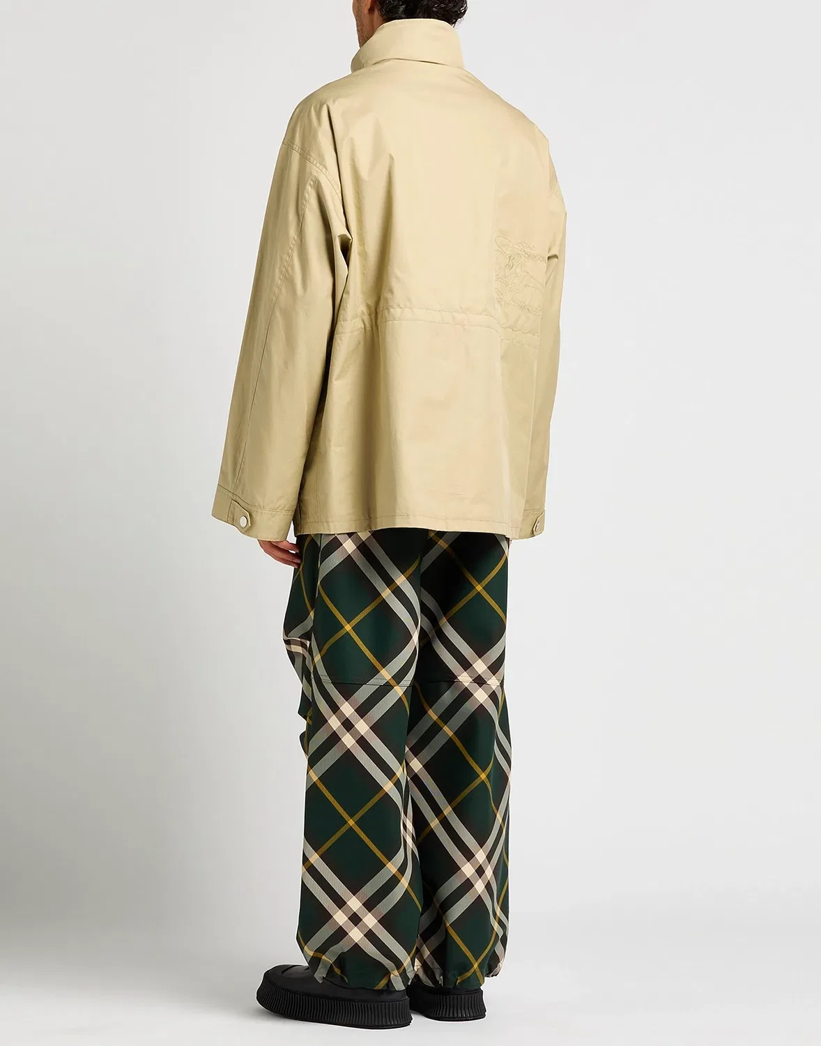 Мужское пальто-парка с капюшоном Khaki Burberry, хаки — фото 3