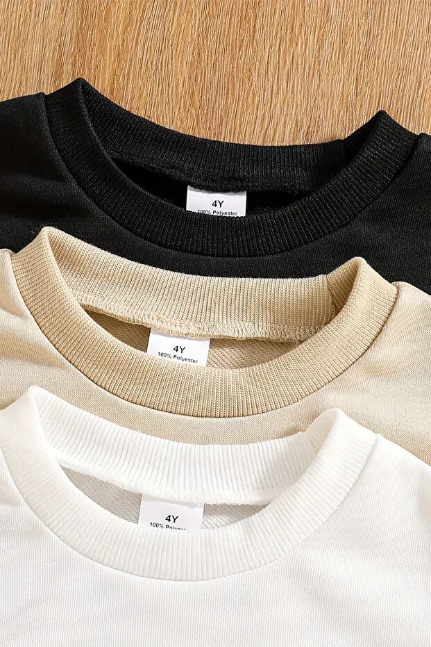 Детские свитшот для девочек с принтом Spring themed 3-piece premium crew neck sweatshirt Myada, Colored — фото 4