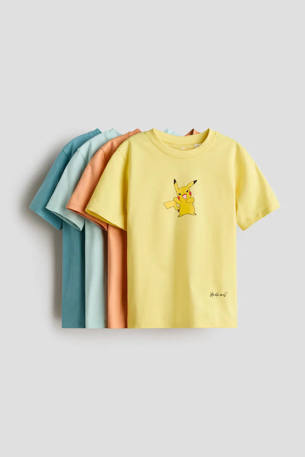 Набор из 4 футболок с принтами H&M, Gelb/Pokémon