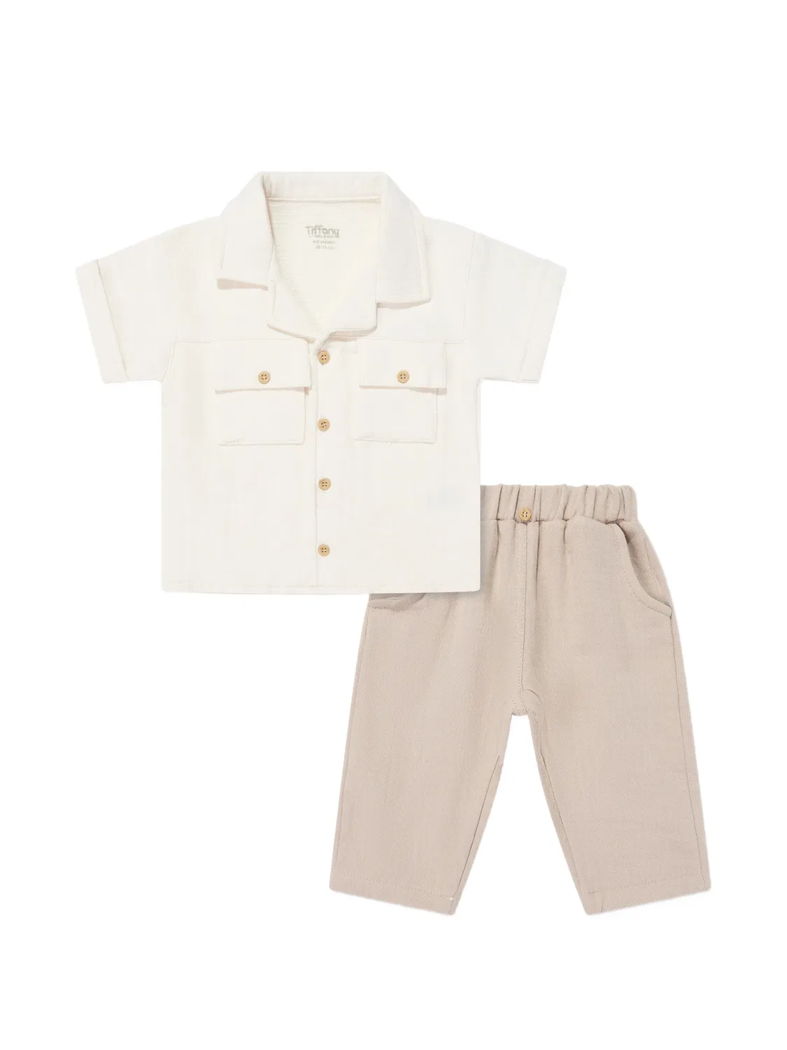 Комплект из рубашки и брюк Tiffany Kids, нейтральные цвета